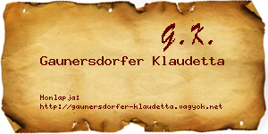 Gaunersdorfer Klaudetta névjegykártya